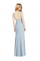 High Neck Long Stretch Crepe Light Sky Blue Sleeveless Formal Evening Gown / Bridesmaid Dress Darwin