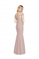 Off the Shoulder Long Stretch Crepe Dusty Pink Sleeveless Semi Formal Evening Dress / Prom Dress / Bridesmaid Dress Darwin