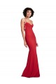 Spaghetti Straps Long Stretch Crepe Red Sleeveless Bridesmaid Dress / Evening Dress Darwin