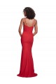 Spaghetti Straps Long Stretch Crepe Red Sleeveless Bridesmaid Dress / Evening Dress Darwin