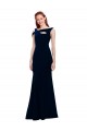 Off the Shoulder Long Stretch Crepe Dark Navy Sleeveless Formal Evening Gown / Prom Dress / Bridesmaid Dress Darwin