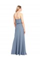 High Neck Long Stretch Crepe Smoke Blue Sleeveless Formal Dress / Bridesmaid Dress Darwin