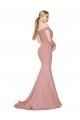 High Neck Sweep Train Stretch Crepe Dusty Pink Sleeveless Formal Evening Gown / Prom Dress / Bridesmaid Dress Darwin