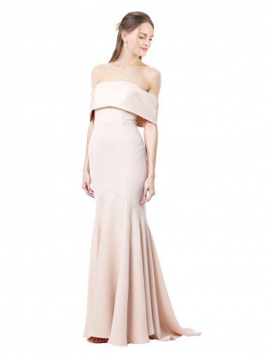 High Neck Long Stretch Crepe Nude Sleeveless Formal Evening Gown / Prom Dress / Bridesmaid Dress Darwin