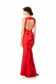 High Neck Long Stretch Crepe Red Sleeveless Bridesmaid Dress / Evening Gowns Darwin