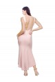 High Neck Midi Length Stretch Crepe Pink Sleeveless High Low Evening Gown / Prom Dress / Bridesmaid Dress Darwin