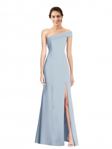 Off the Shoulder Long Stretch Crepe Light Sky Blue Sleeveless Formal Evening Gown / Prom Dress / Bridesmaid Dress Darwin