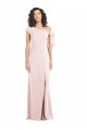 Off the Shoulder Long Stretch Crepe Pink Cap Sleeves Formal Evening Gown / Prom Dress / Bridesmaid Dress Darwin