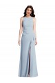 Halter Neck Long Stretch Crepe Light Sky Blue Sleeveless Formal Dress / Bridesmaid Dress Darwin