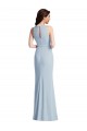 Halter Neck Long Stretch Crepe Light Sky Blue Sleeveless Formal Dress / Bridesmaid Dress Darwin