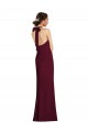 Halter Neck Long Stretch Crepe Burgundy Gold Sleeveless Semi Formal Evening Dress / Prom Dress / Bridesmaid Dress Darwin