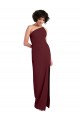 One Shoulder Long Stretch Crepe Burgundy Gold Sleeveless Formal Evening Gown / Prom Dress / Bridesmaid Dress Darwin