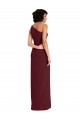 One Shoulder Long Stretch Crepe Burgundy Gold Sleeveless Formal Evening Gown / Prom Dress / Bridesmaid Dress Darwin