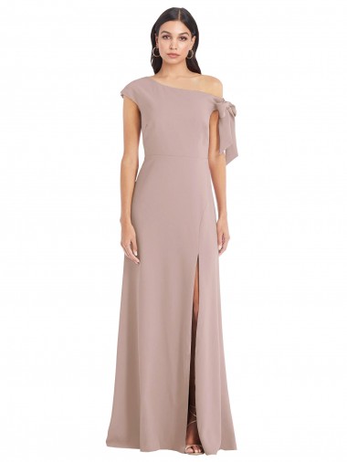 Off the Shoulder Long Stretch Crepe Dusty Pink Sleeveless Formal Evening Gown / Prom Dress / Bridesmaid Dress Darwin