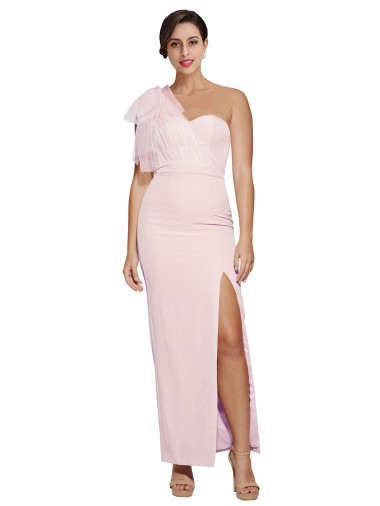 Sweetheart Long Stretch Crepe Pink Sheath Sleeveless Formal Evening Gown / Prom Dress / Bridesmaid Dress Darwin