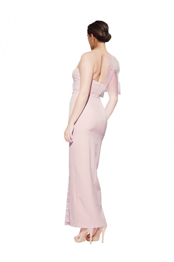 Sweetheart Long Stretch Crepe Pink Sheath Sleeveless Formal Evening Gown / Prom Dress / Bridesmaid Dress Darwin