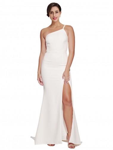 Strapless Sweep Train Stretch Crepe Ivory Sleeveless Semi Formal Evening Dress / Prom Dress / Bridesmaid Dress Darwin