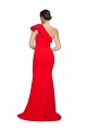 One Shoulder Sweep Train Stretch Crepe Red Sleeveless Semi Formal Evening Dress / Prom Dress / Bridesmaid Dress Darwin