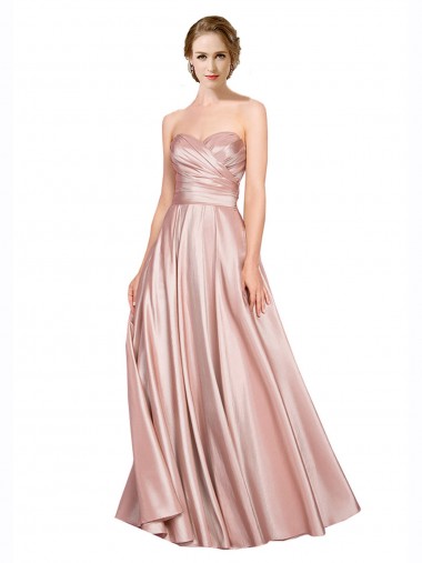 Strapless Long Stretch Satin Sleeveless Black Tie Evening Gown / Prom Dress / Bridesmaid Dress Darwin