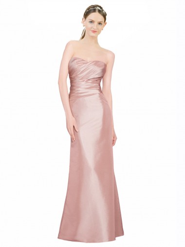 Strapless Long Stretch Satin Sleeveless Formal Evening Gown / Prom Dress / Bridesmaid Dress Darwin