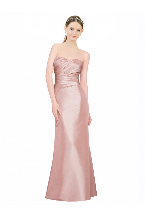 Strapless Long Stretch Satin Sleeveless Formal Evening Gown / Prom Dress / Bridesmaid Dress Darwin