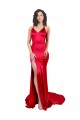 Sweetheart Long Stretch Satin Red Sleeveless Formal Evening Gown / Prom Dress / Bridesmaid Dress Darwin