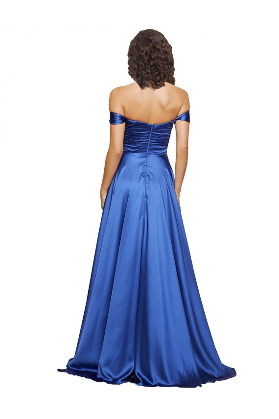 Sweetheart Sweep Train Stretch Satin Royal Blue Sleeveless Formal Evening Gown / Prom Dress / Bridesmaid Dress Darwin