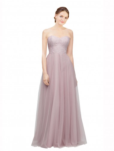 Sweetheart Long Tulle & Lace Light Lilac Sleeveless Bridesmaid Dress / Evening Dress Darwin