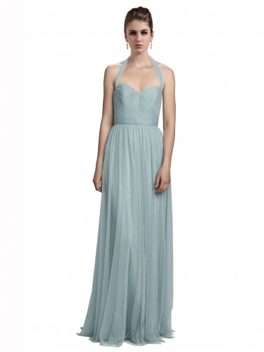 Halter Neck Long Tulle Sleeveless Bridal Party Dress / Evening Dress Darwin