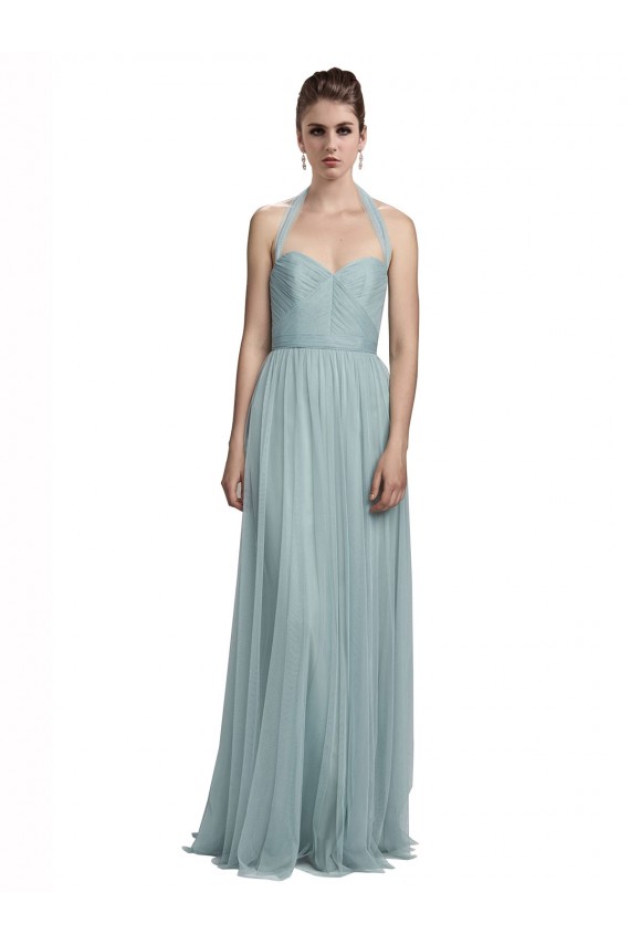 Halter Neck Long Tulle Sleeveless Bridal Party Dress / Evening Dress Darwin