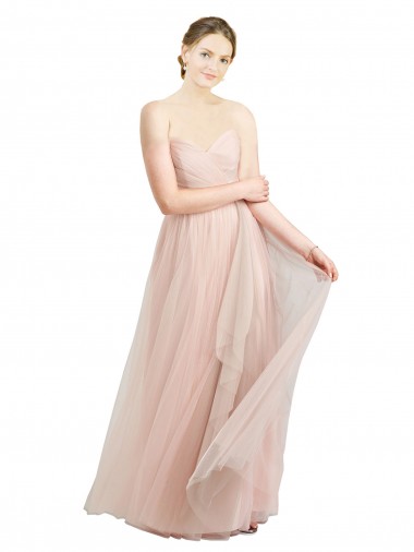 Sweetheart Long Tulle Pink Sleeveless Bridesmaid Dress / Evening Dress Darwin