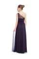 One Shoulder Long Tulle Black Sleeveless Bridesmaid Dress Darwin