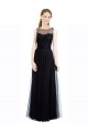 Illusion Neck Long Tulle & Lace Black Sleeveless Bridesmaid Dress Darwin