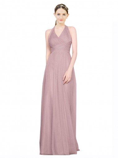 V-Neck Long Tulle Sleeveless Bridesmaid Gown Darwin