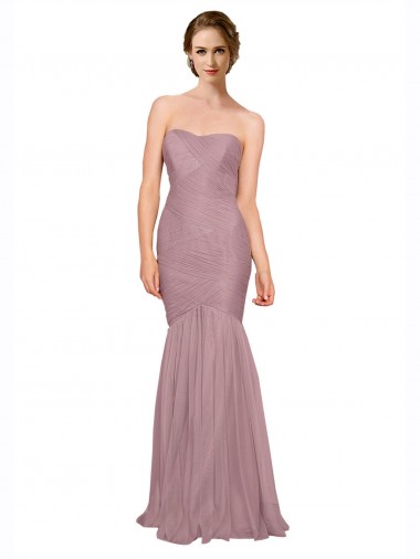 Strapless Long Tulle Sleeveless Bridesmaid Dress Darwin