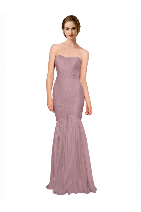 Strapless Long Tulle Sleeveless Bridesmaid Dress Darwin