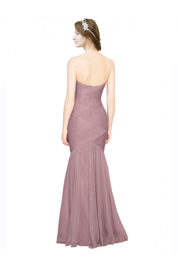 Strapless Long Tulle Sleeveless Bridesmaid Dress Darwin