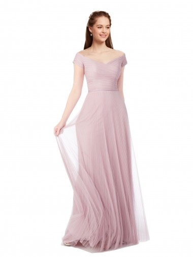 Off the Shoulder Long Tulle Sleeveless Bridesmaid Dress / Evening Dress Darwin