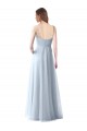 V-Neck Long Soft Tulle Light Sky Blue Sleeveless Bridesmaid Dress Darwin