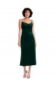 Cowl Neck Midi Length Stretch Velvet Dark Green Sleeveless Black Tie Evening Gown / Prom Dress / Bridesmaid Dress Darwin