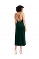 Cowl Neck Midi Length Stretch Velvet Dark Green Sleeveless Black Tie Evening Gown / Prom Dress / Bridesmaid Dress Darwin