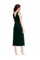 Cowl Neck Midi Length Stretch Velvet Dark Green Sleeveless Evening Gown / Prom Dress / Bridesmaid Dress Darwin