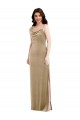 One Shoulder Long Stretch Velvet Champagne Sleeveless Black Tie Evening Gown / Prom Dress / Bridesmaid Dress Darwin